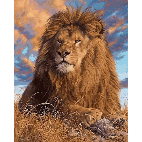 Frameless Lions Animals DIY Painting By Numbers Handpainted Oil Painting On Canvas Living Room Wall Art Picture Artwork 40x50cm