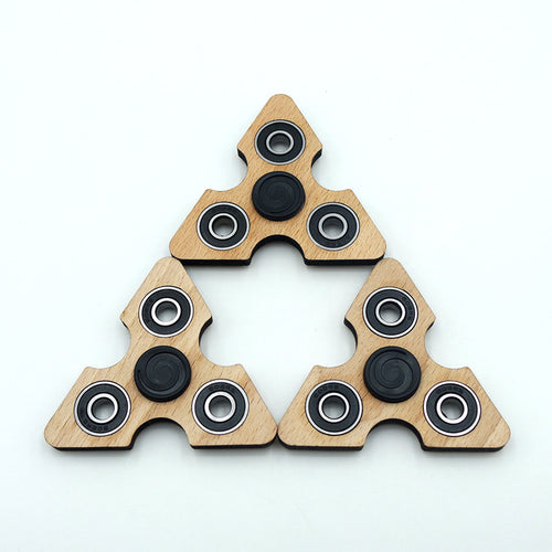 Spinner hand Focus Toys Wood Tri-Spinner Fidget Spinner Toy EDC Austism ADHD Education Toy for Killing Time