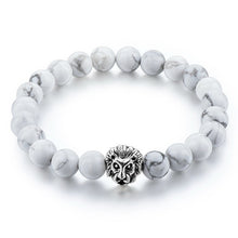 2016 Gold Leo Lion Head Bracelet 8mm Black Lava Beaded Natural Stone Bracelets For Women And Men Jewelry Pulseras SBR160001