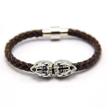 Silver/gold/ Lion Head Cool Bracelet Men and women,Braided Leather Lion Head Bracelets Wholesale Bracelet hot selling