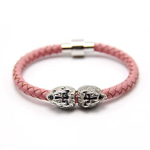Silver/gold/ Lion Head Cool Bracelet Men and women,Braided Leather Lion Head Bracelets Wholesale Bracelet hot selling