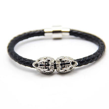 Silver/gold/ Lion Head Cool Bracelet Men and women,Braided Leather Lion Head Bracelets Wholesale Bracelet hot selling