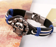 Lovers' Jewelry Punk Genuine Leather Strap Charm Bracelets Gothic Skull Lion Bracelet For Women Men Couples Bracelet Accessories