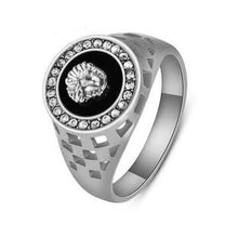 Fashion Gold Sivler Plated CZ Crystal Superhero Black Lion Men Ring Man Male Finger Ring Animal Anel masculino bague homme