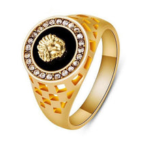 Fashion Gold Sivler Plated CZ Crystal Superhero Black Lion Men Ring Man Male Finger Ring Animal Anel masculino bague homme
