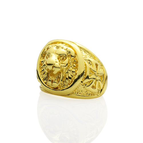Hot Selling gold Plated Nickle free Exquisite Engrave Lion head And Eagle Big Finger Jewelry Rings For Men And Women