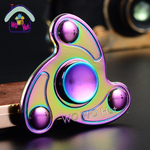 Fidget Spinner Stain Steel Hand Spinner Luminous Spinners Hand Triangle Fidget Focus Toys Hybrid Ceramic center bearing Spinners