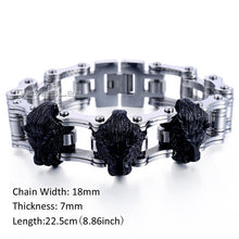 Davieslee Boys Mens Sport Lion Head Biker Motorcycle Chain 316L Stainless Steel Bracelet DLHB442-DLHB443