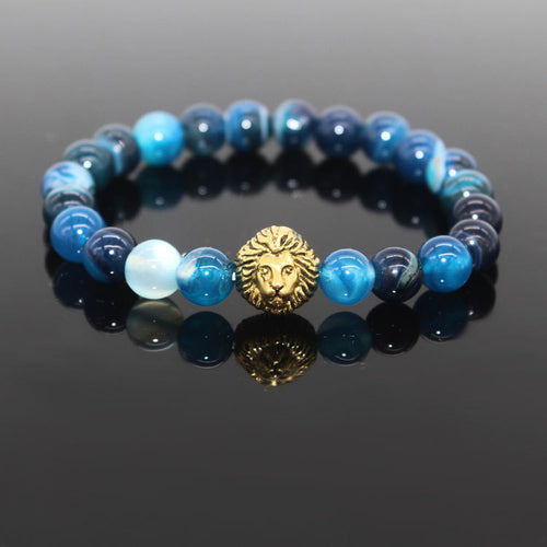 Wbo536 aliexpress explosion series of natural stone lion Bracelet manufacturers selling antique gold plating